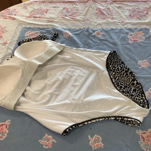 Calvin Klein Black and White One Piece Swimsuit - Picture 9 of 10